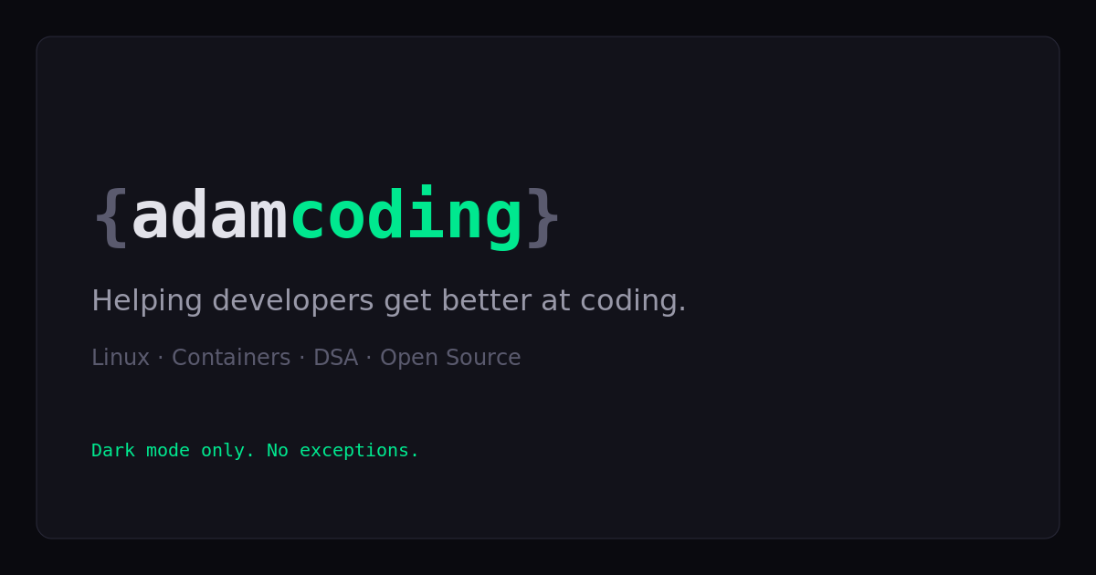 Adam Coding Home — adamcoding.com